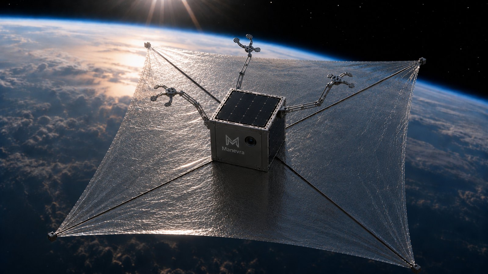 Manevra Sat maneuvering with a robotic arm toward another satellite